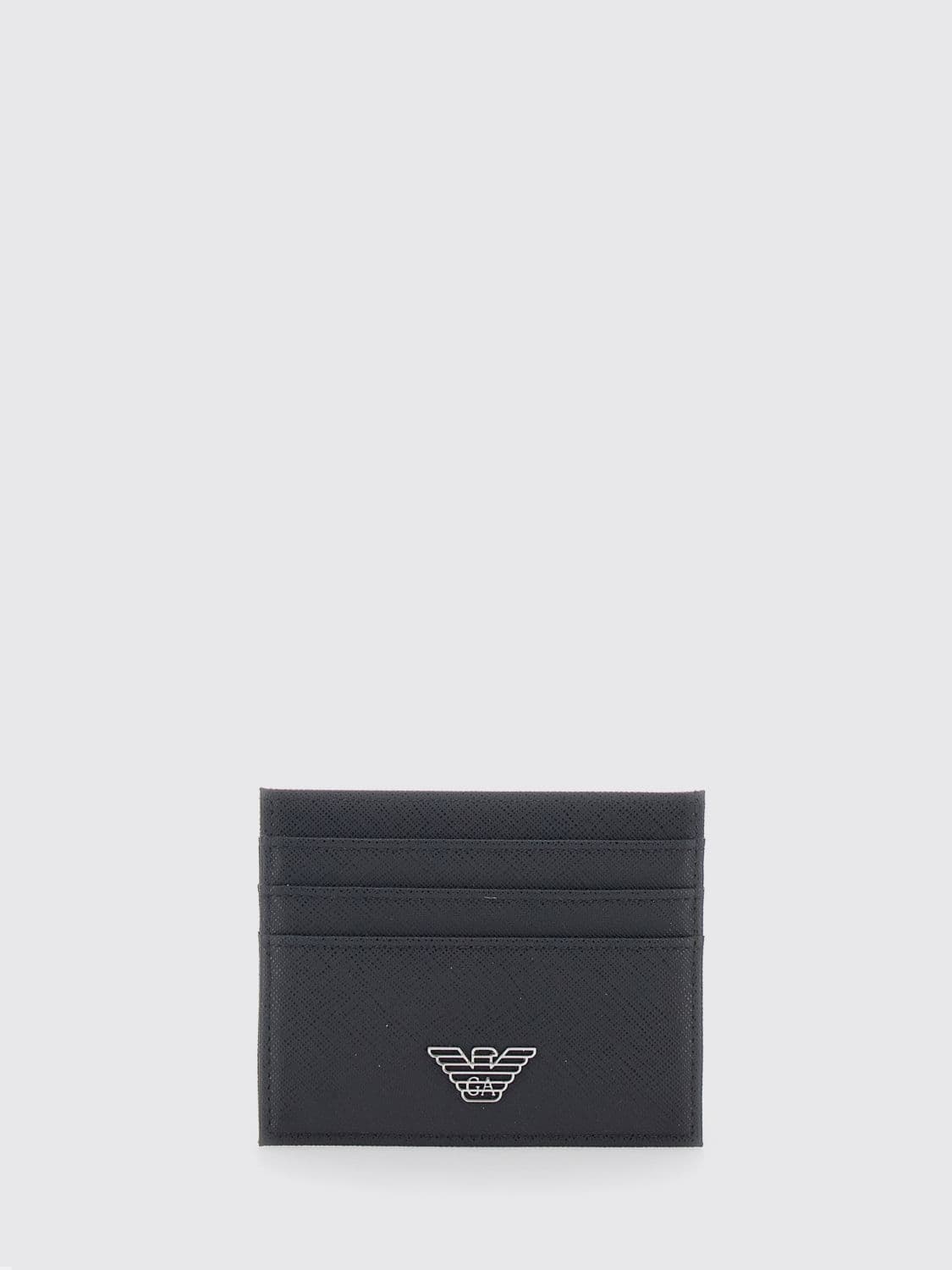 Emporio Armani Flat Regenerated Leather Card Holder with Six Card Slots · OS