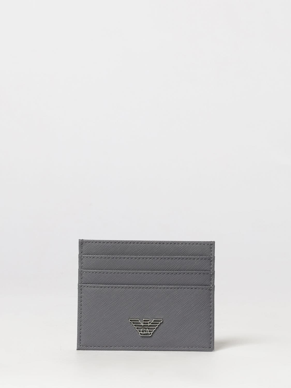 Emporio Armani Flat Regenerated Leather Card Holder with Six Card Slots