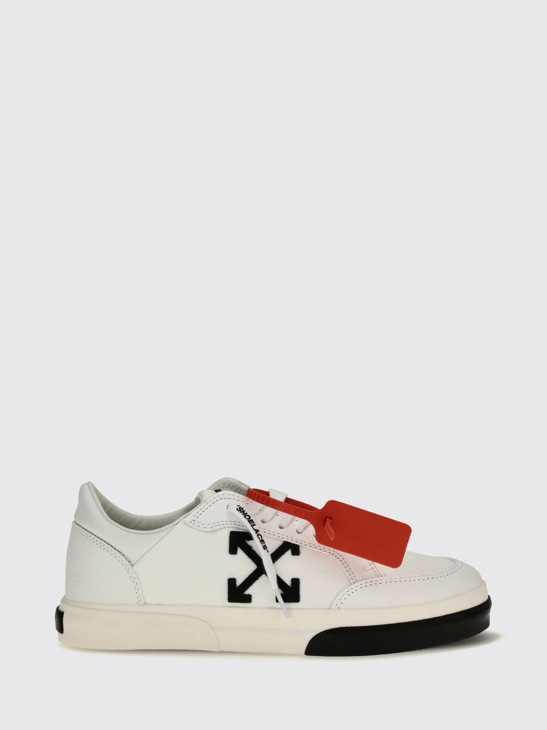 Off-White Vulcanized Grained Calfskin Sneakers with Arrow Logo