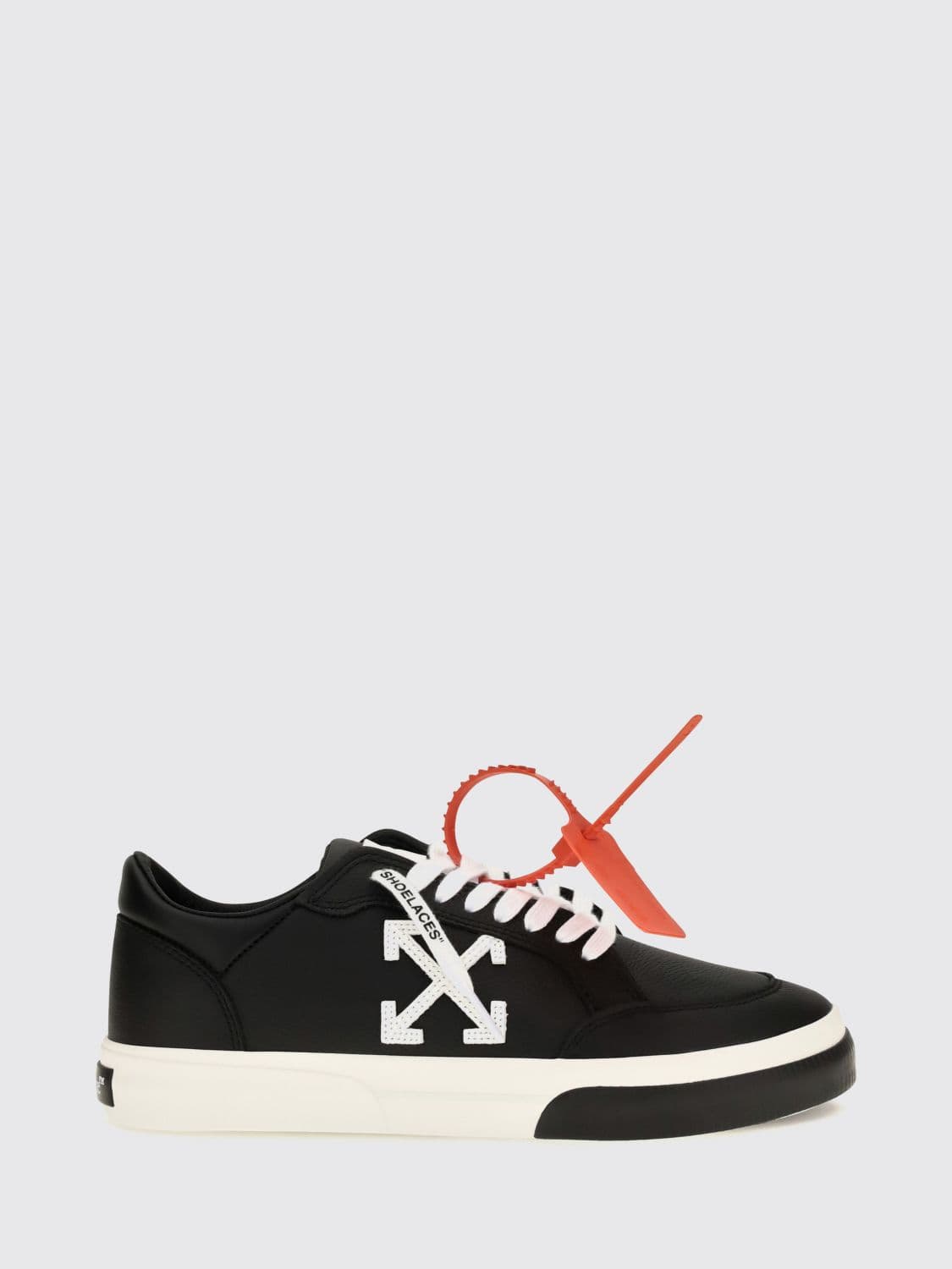 Off-White Vulcanized Grained Calfskin Sneakers with Arrow Logo