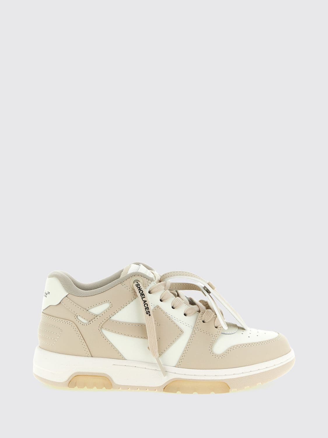 Off-White Out Of Office Bicolor Leather Sneakers with Applied Logo
