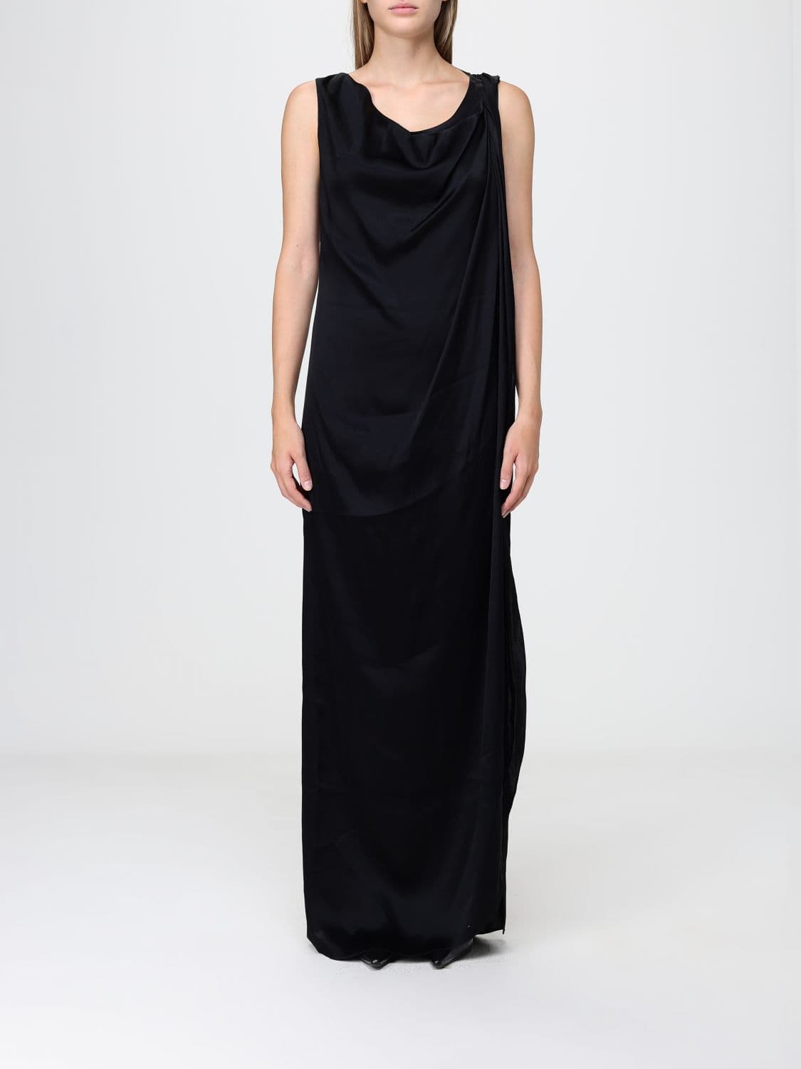 Maison Margiela Draped Off-the-Shoulder Mini Tunic with Side Slit