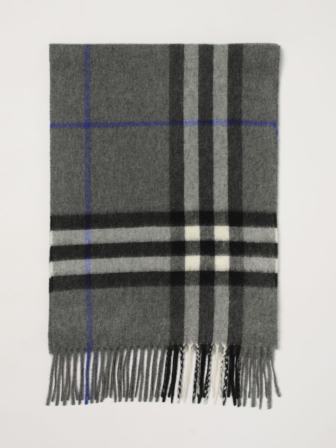 Burberry Classic Check Scarf in Pure Cashmere with Fringed Edges · OS
