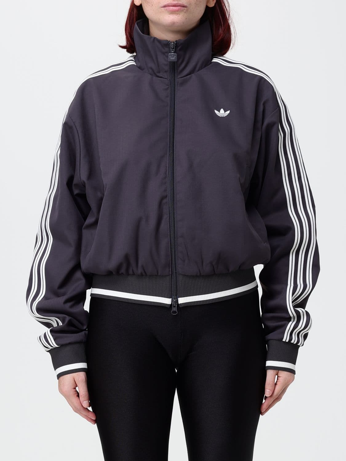 Adidas Originals Recycled Polyester Zip Track Top with High Neck