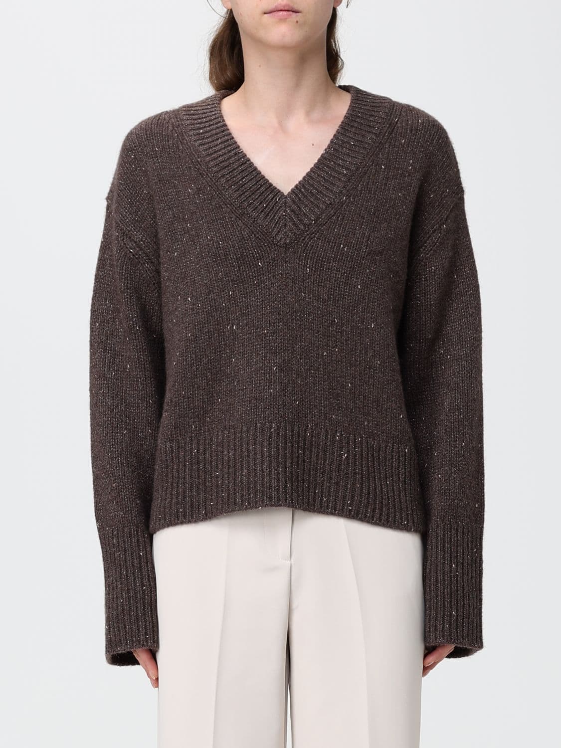 Lisa Yang V-Neck 100% Cashmere Jumper with Sequin Embellishment