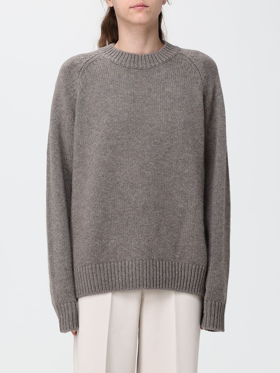 Lisa Yang Pure Cashmere Crewneck Jumper with Ribbed Trims