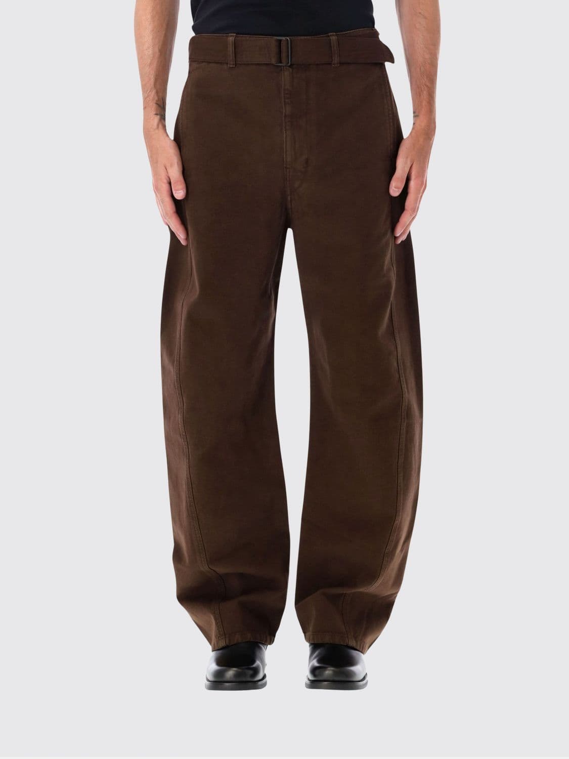 Lemaire Baggy Wide-Leg Jeans in Cotton Denim with a Mid-Rise Waist