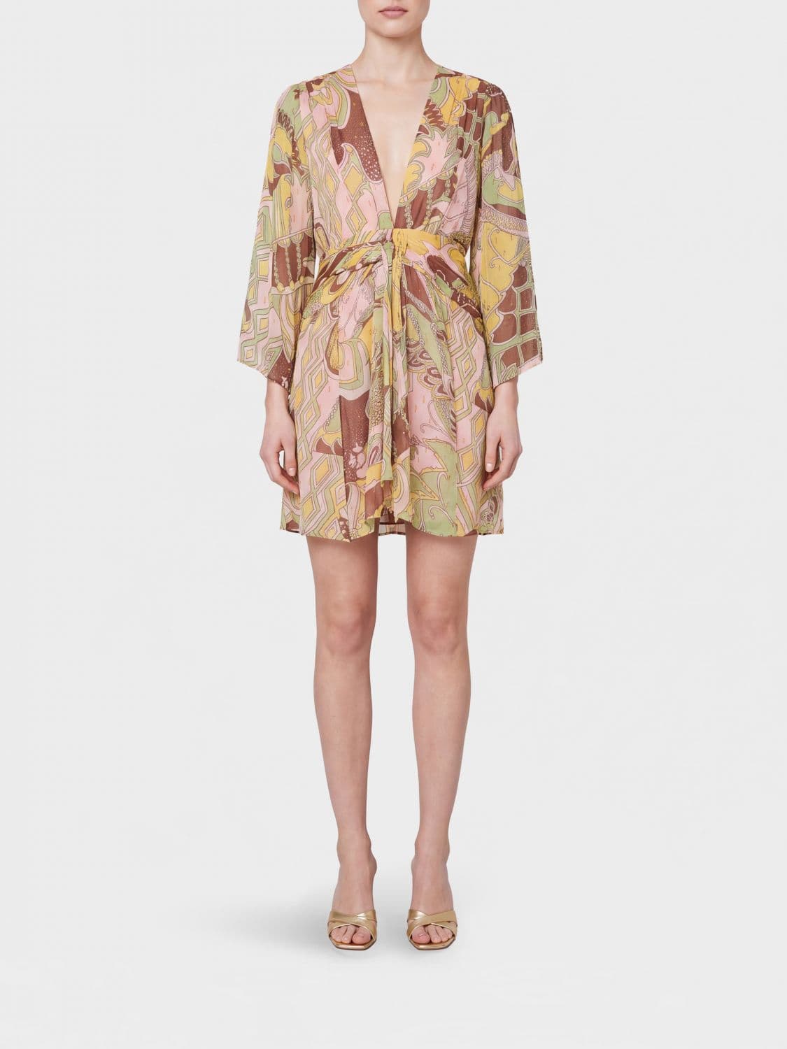 Rixo London Abstract-Pattern Lamé Sheath Mini Dress