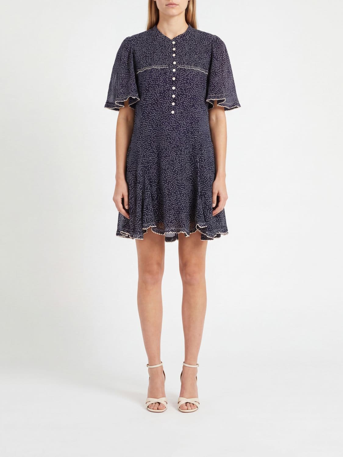 Isabel Marant Etoile Daynia Polka-Dot Cotton Chemisier Mini Dress