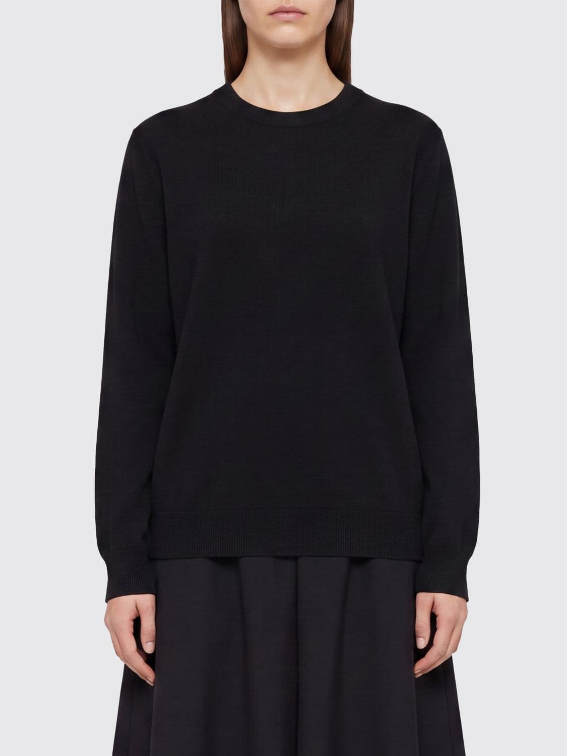 Jil Sander Crewneck Jumper in Pure Merino Wool with Long Sleeves