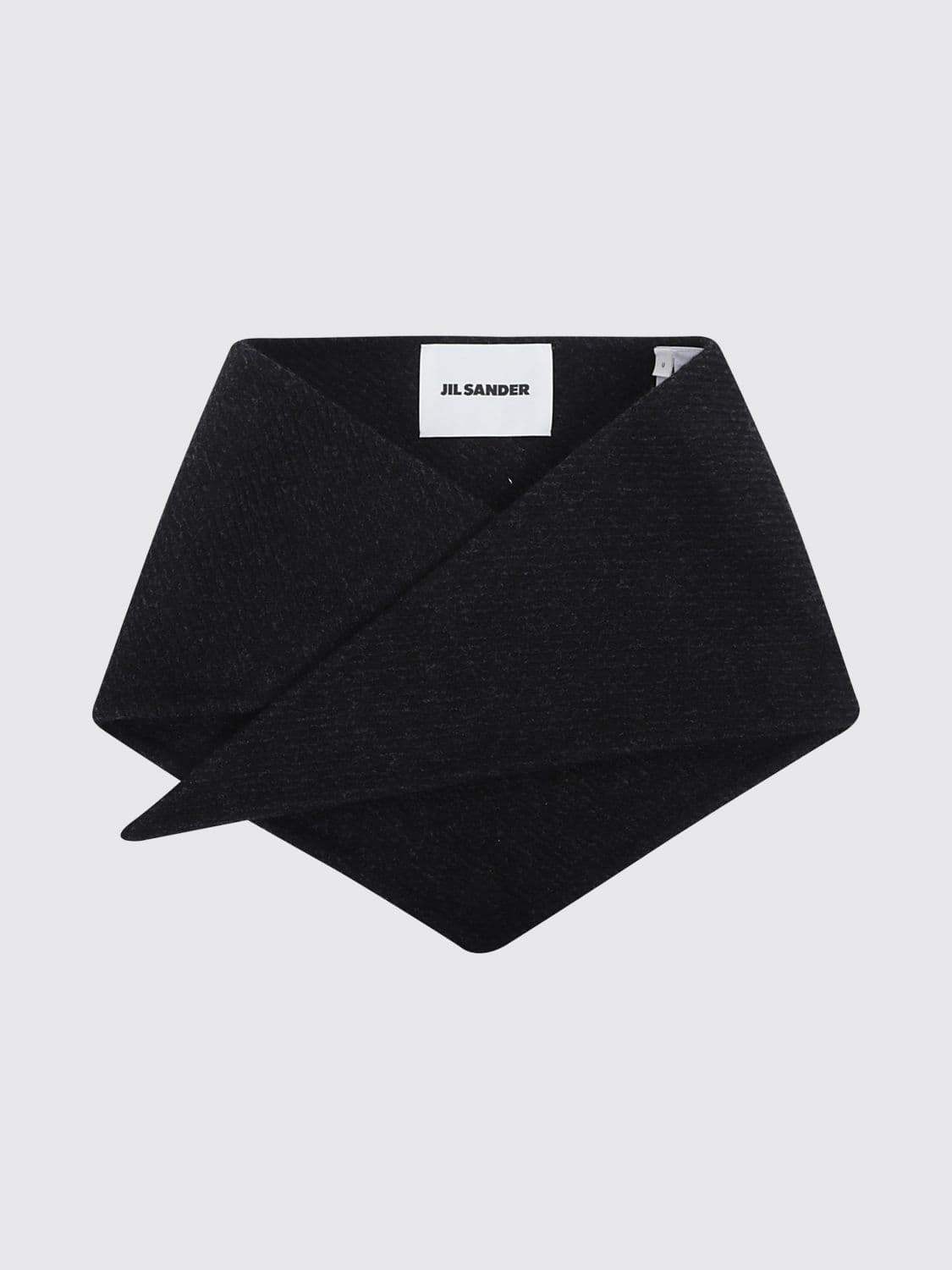 Jil Sander Triangular Pure Wool Scarf with Applied Logo · OS