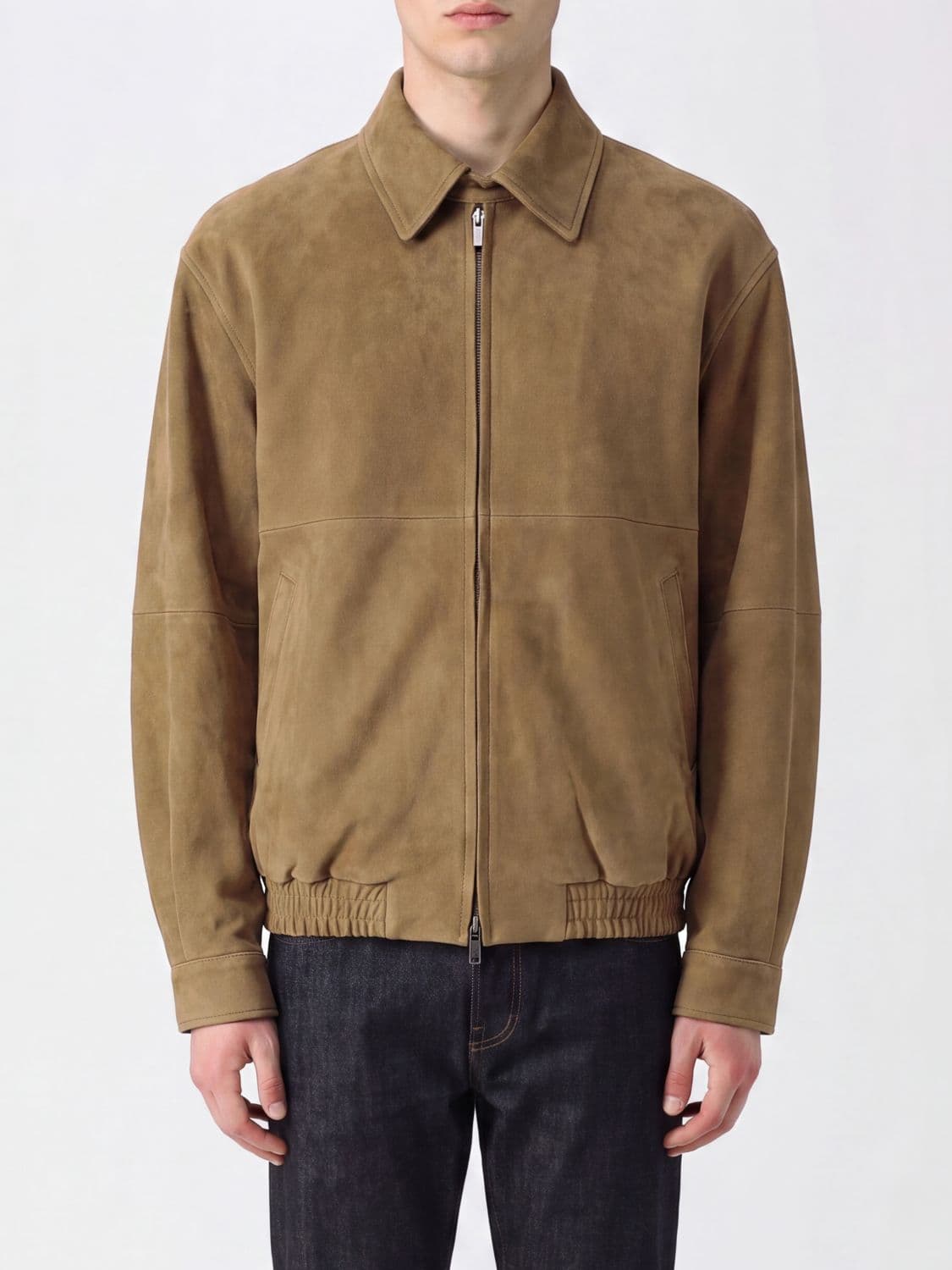 Tonywack Suede Shirt Jacket with Zip Closure