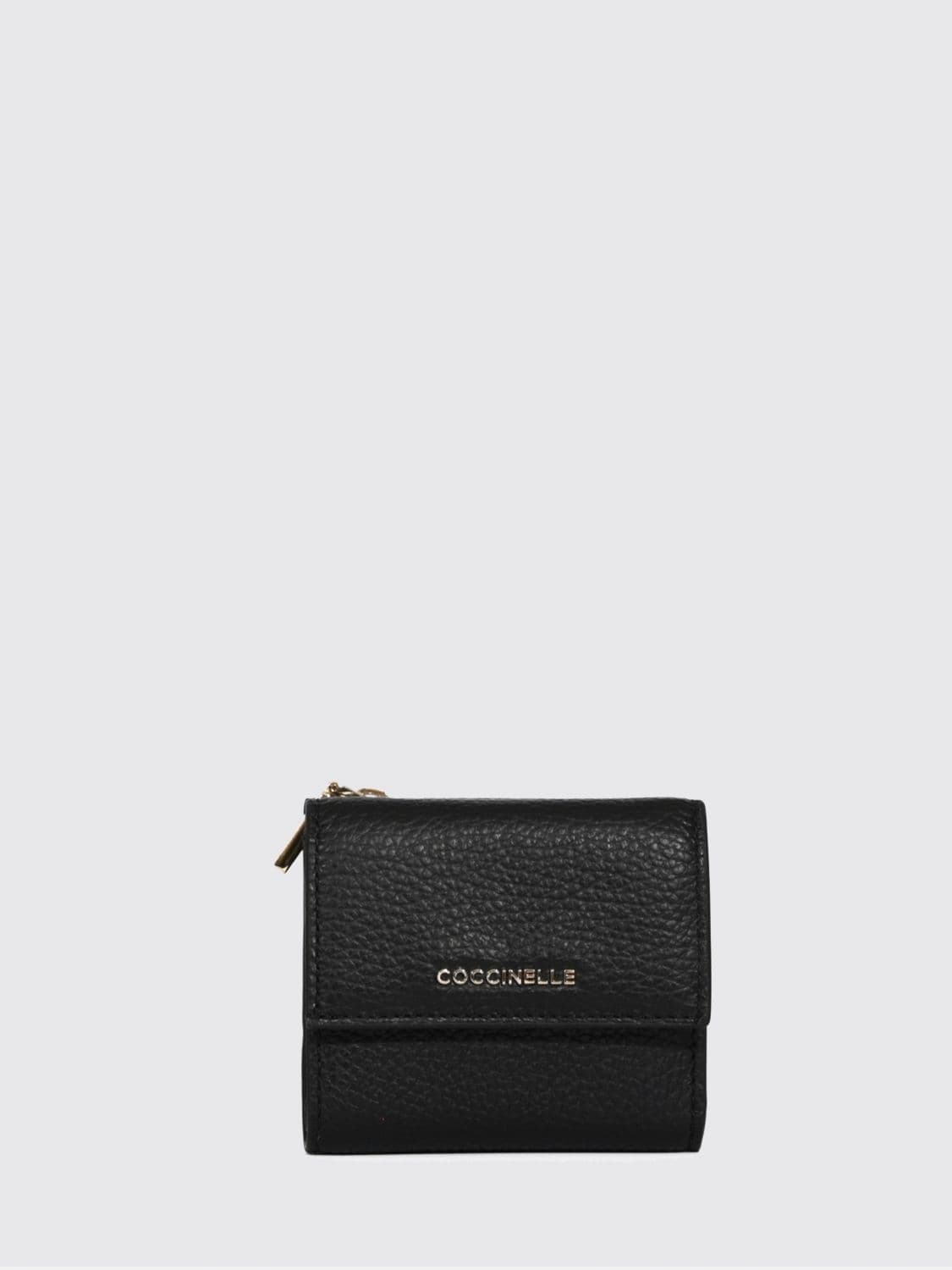 Coccinelle Metallic Soft Tri-Fold Wallet in Grained Leather · OS