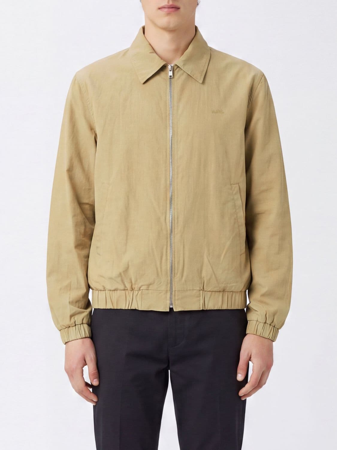 A.p.c. A. P.C. Long-Sleeved Cotton Blouson Jacket with Zip Closure and Classic Collar
