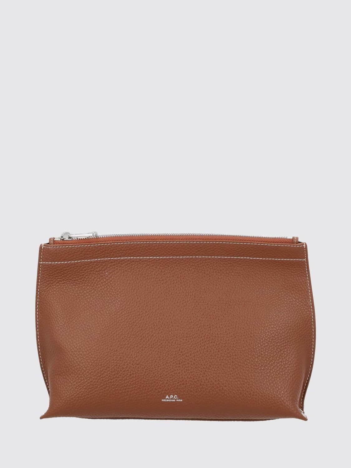 A.p.c. A. P.C. Hammered Calfskin Clutch with Laminated Logo