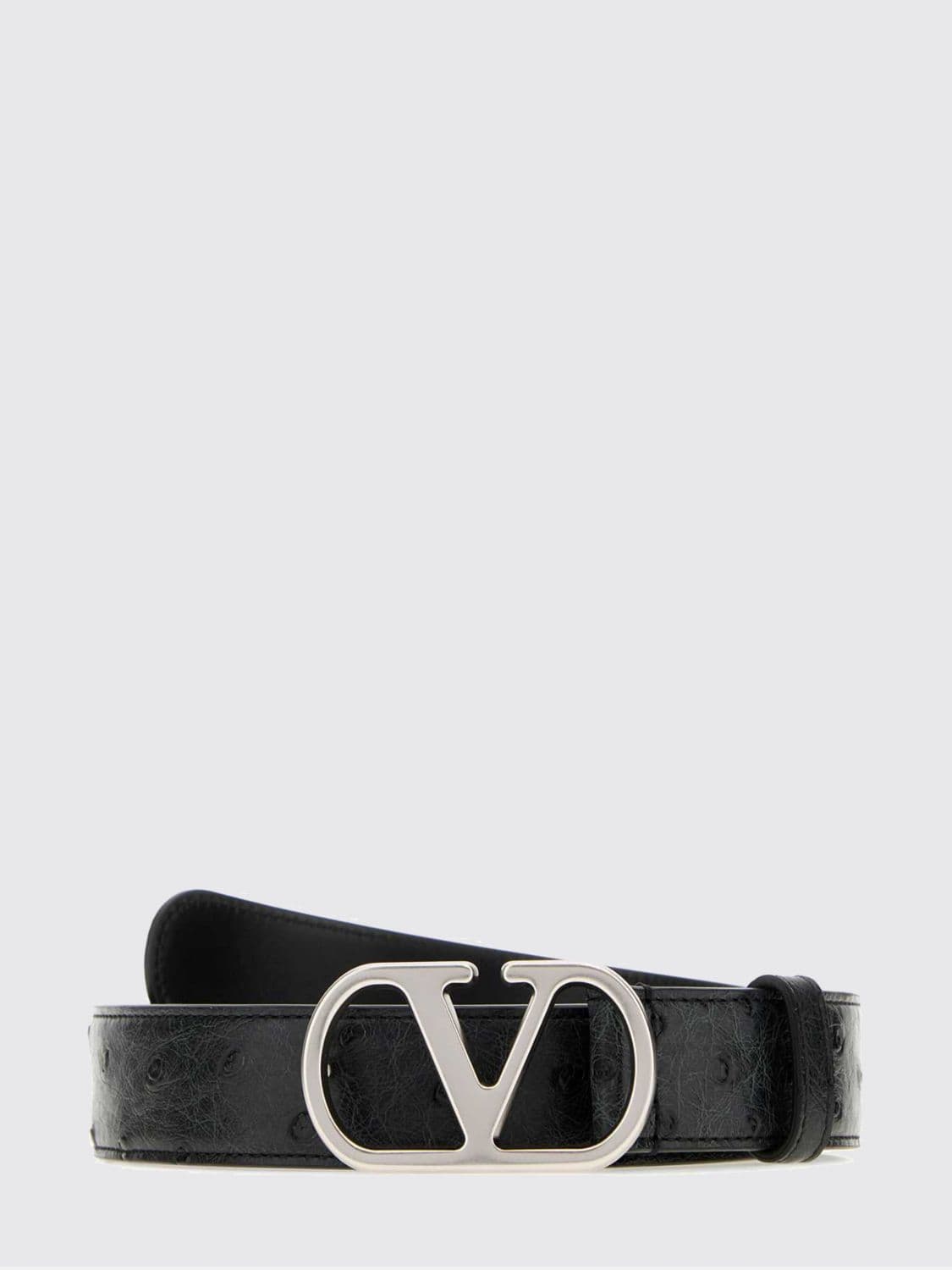 Valentino Garavani Crocodile Leather Belt with VLogo Signature Buckle