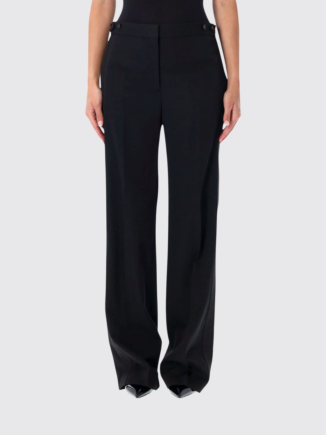 Stella Mccartney Mid-Rise Straight-Leg Tailored Wool Trousers · 40