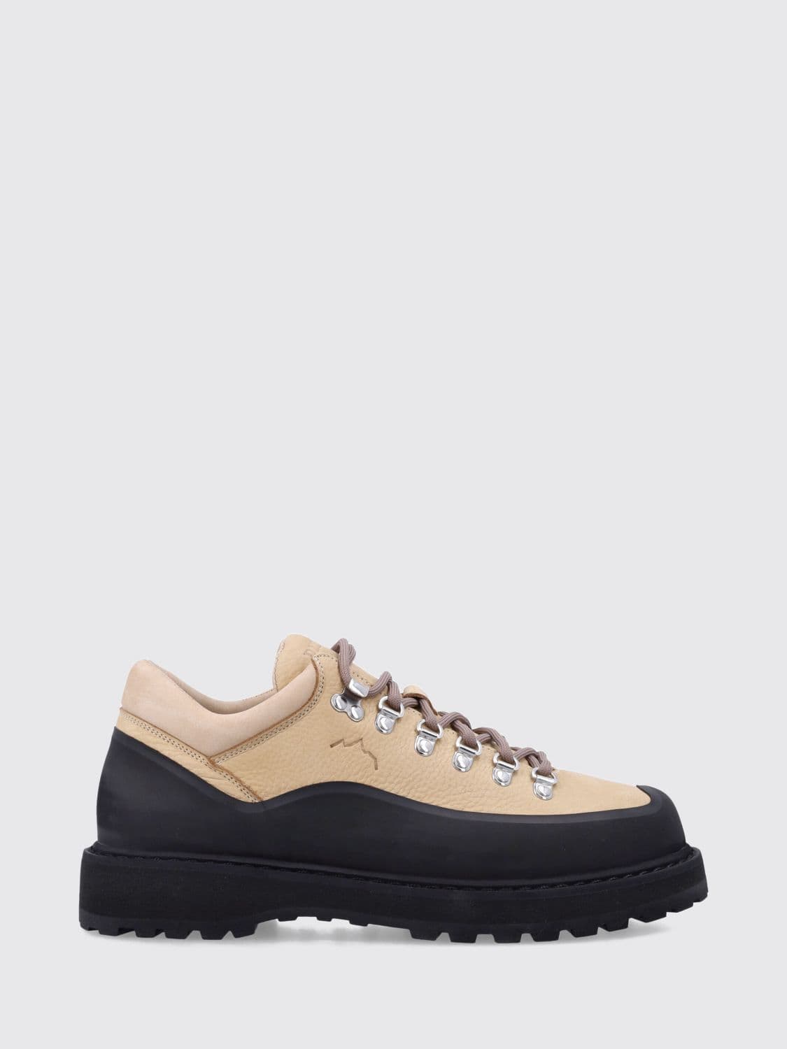 Diemme Cornaro Lace-Up Ankle Boots in Grained Leather with Lug Sole