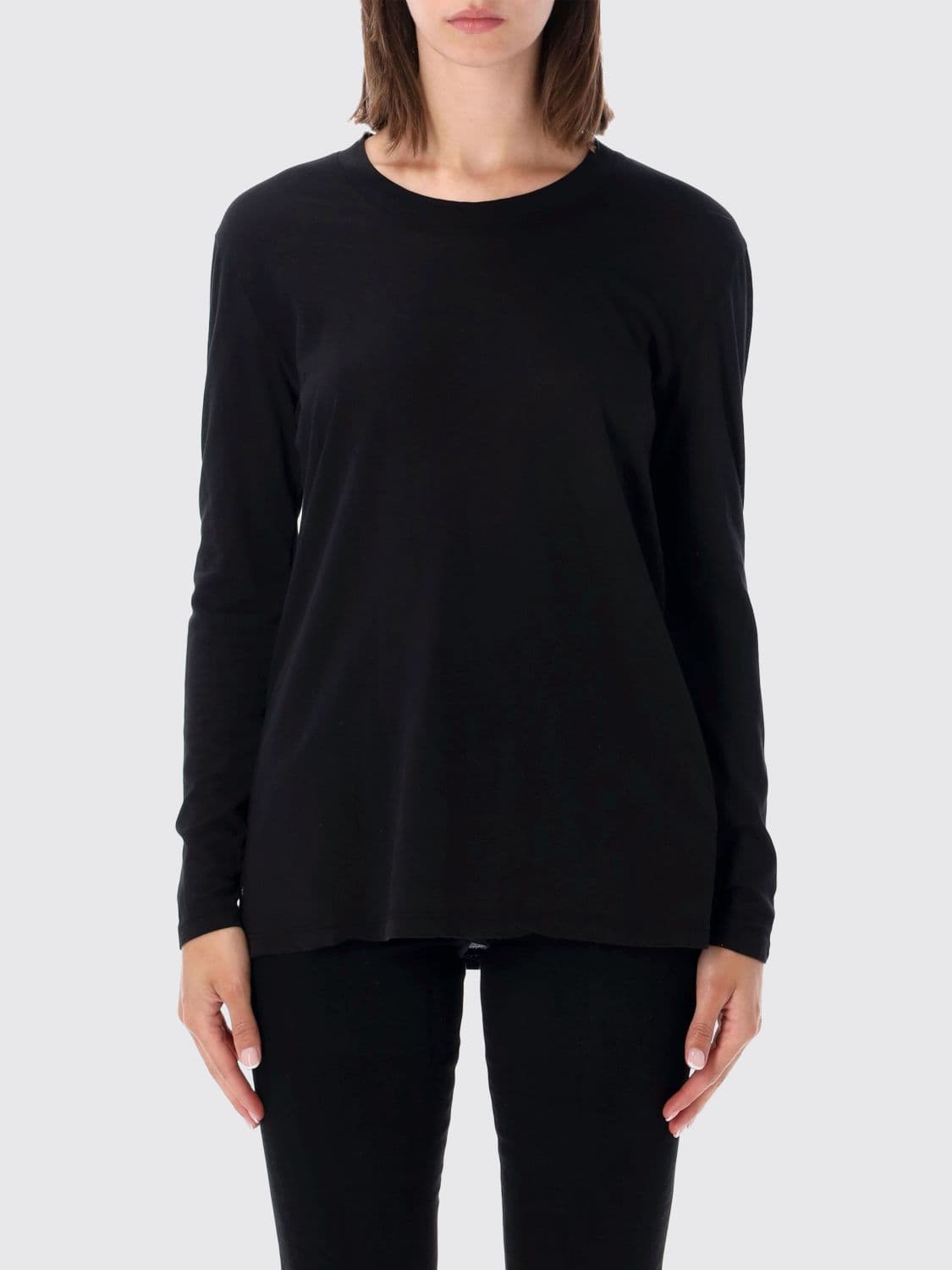 James Perse Long-Sleeved Pure Cotton T-Shirt with Crew Neck