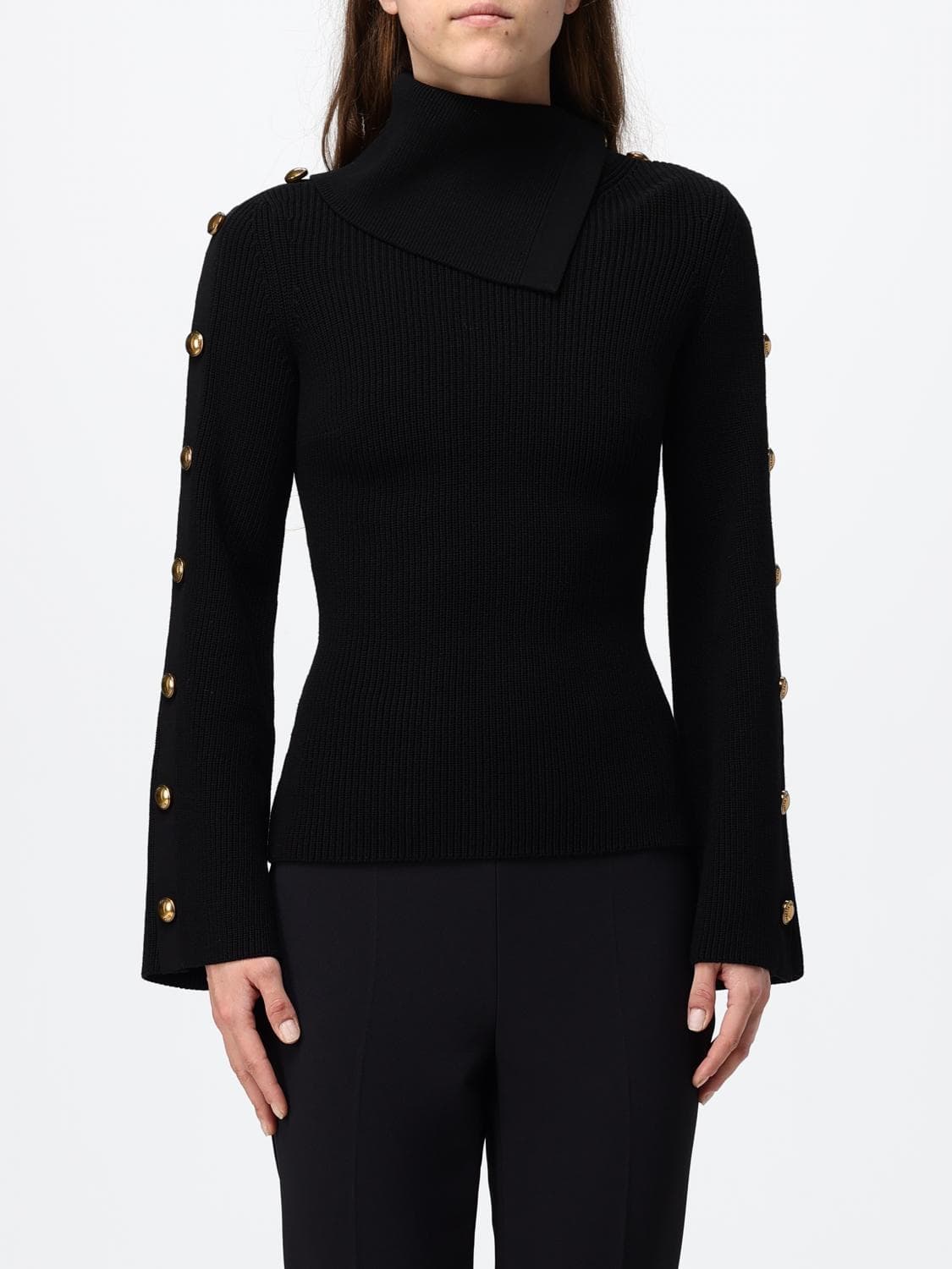 Elisabetta Franchi Slim Fit Silk Blend Long-Sleeved Turtleneck Jumper