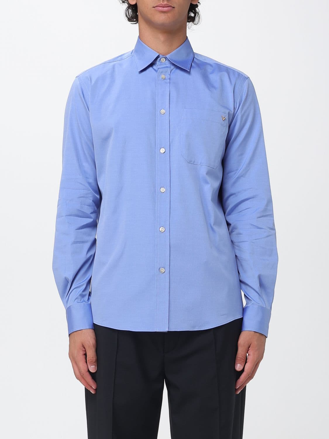 Valentino Garavani Slim Fit Shirt in Cotton Poplin with French Collar