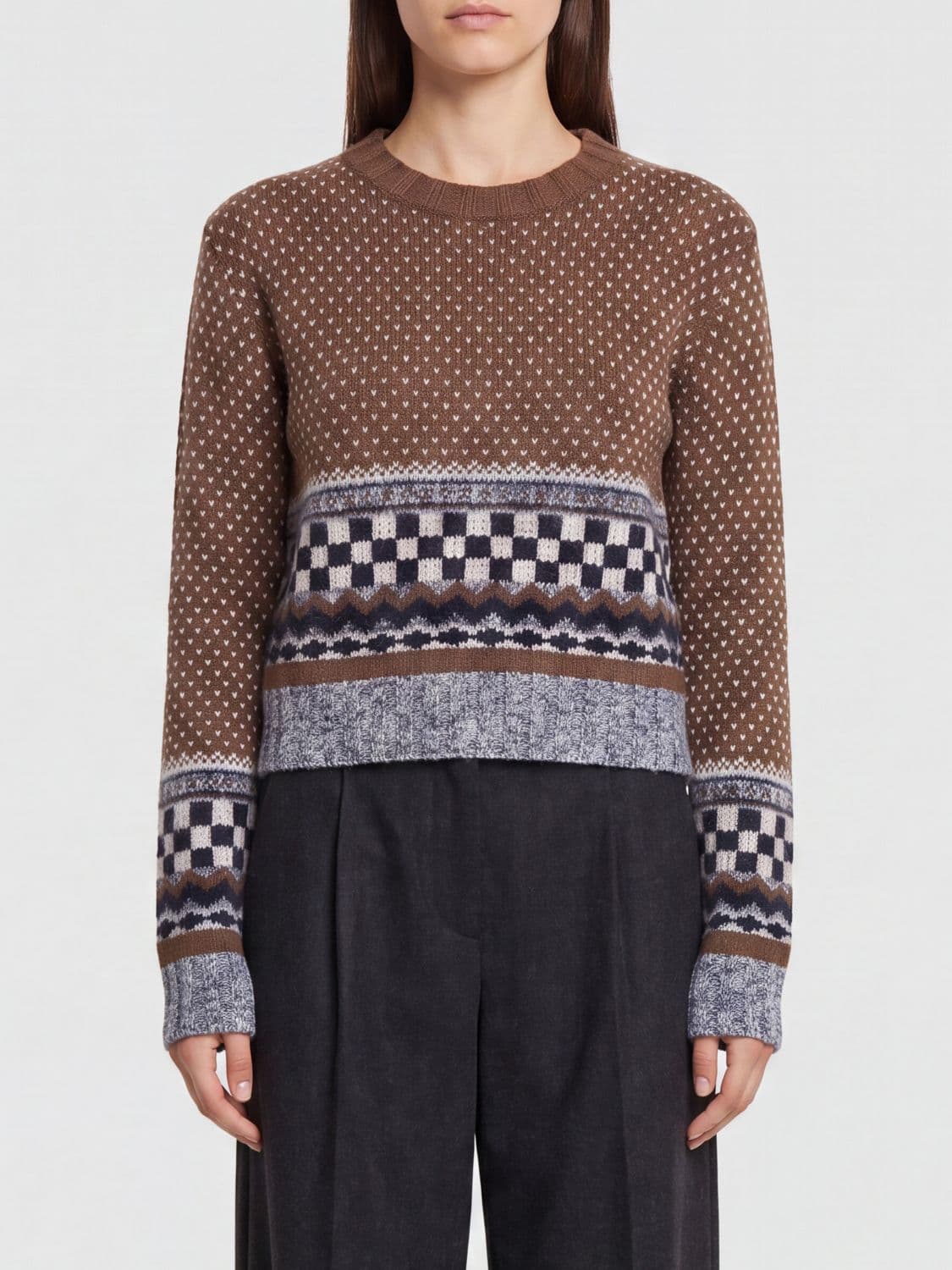Golden Goose Jacquard Wool and Alpaca Blend Crewneck Jumper