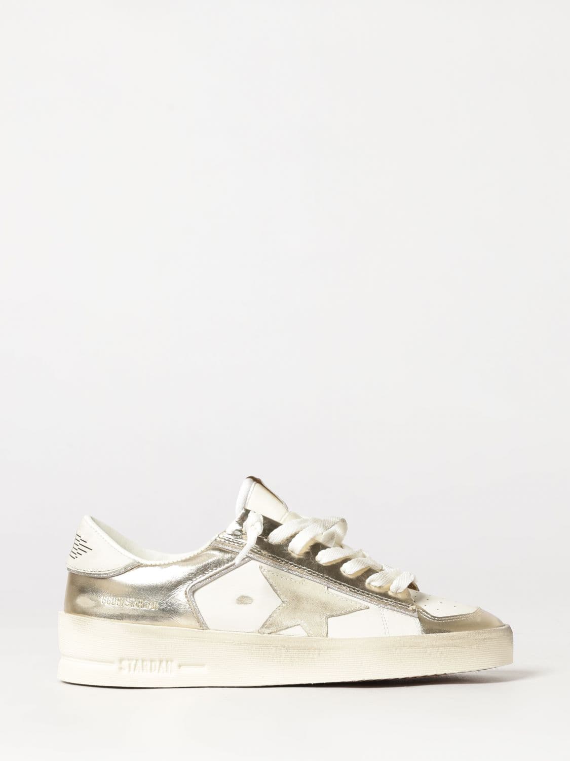 Golden Goose Stardan Bicolour Leather Low-Top Sneakers with Distressed Finish