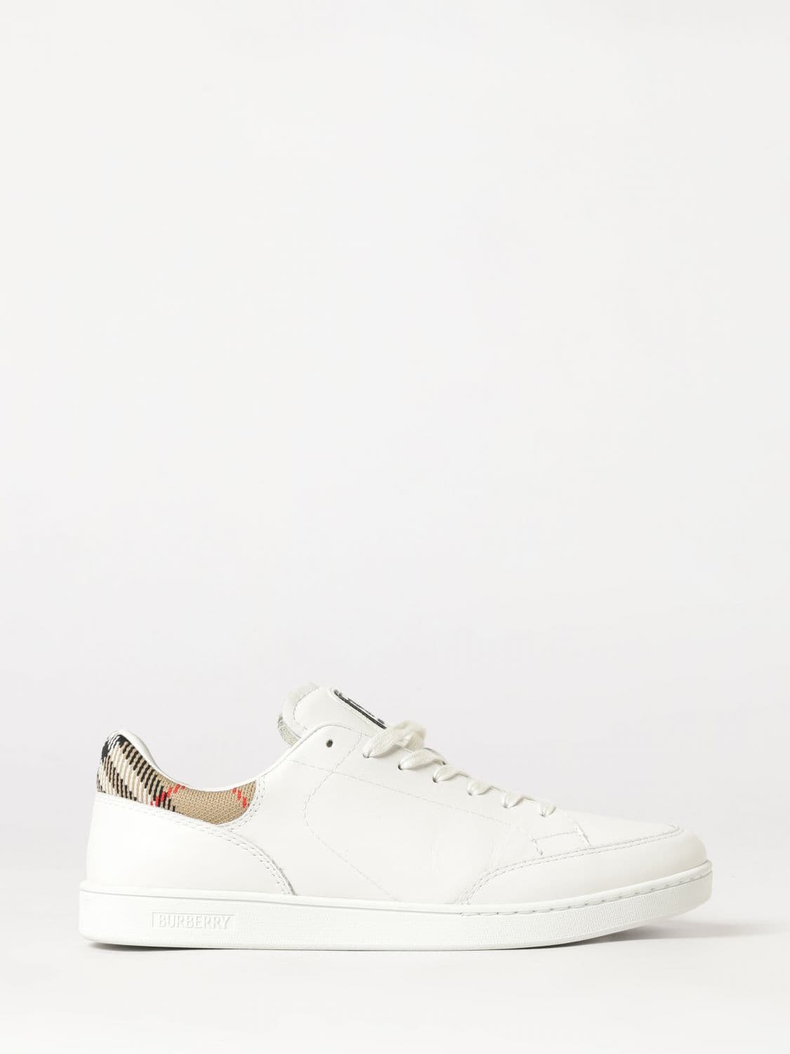 Burberry Set Low-Top Leather Sneakers with Vintage Check Panels