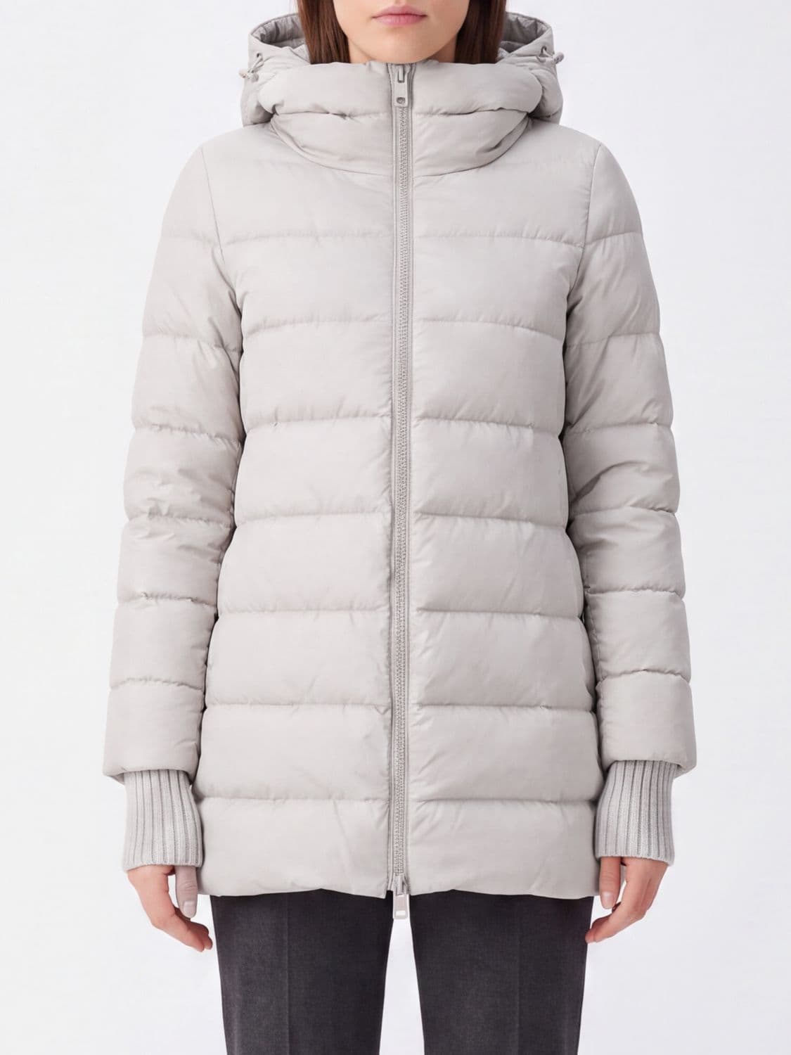 Herno A-Shape Short Water-Repellent Nylon Down Jacket with Hood