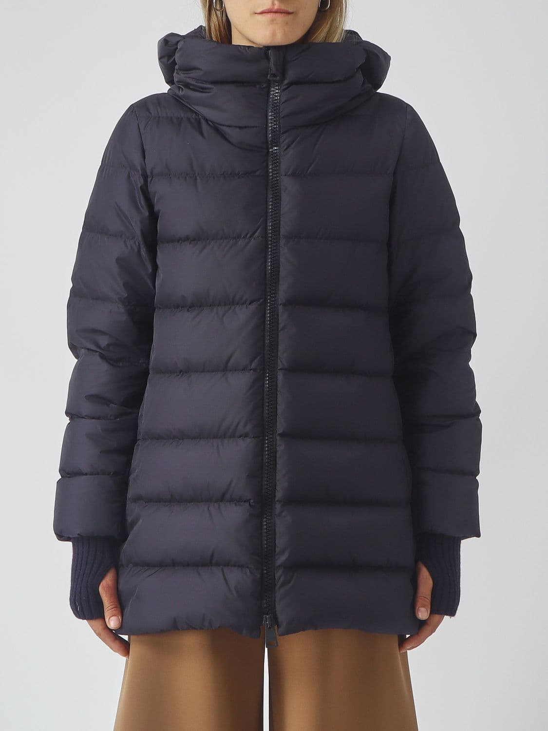 Herno A-Shape Short Water-Repellent Nylon Down Jacket with Hood