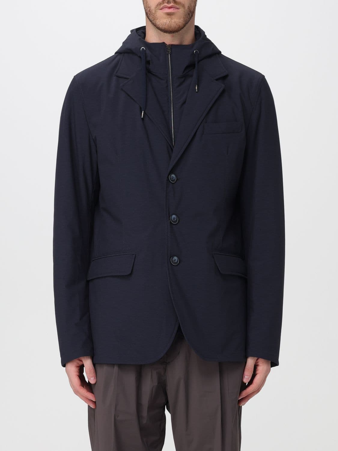 Herno Double-Layer Blazer in Nylon with Hood