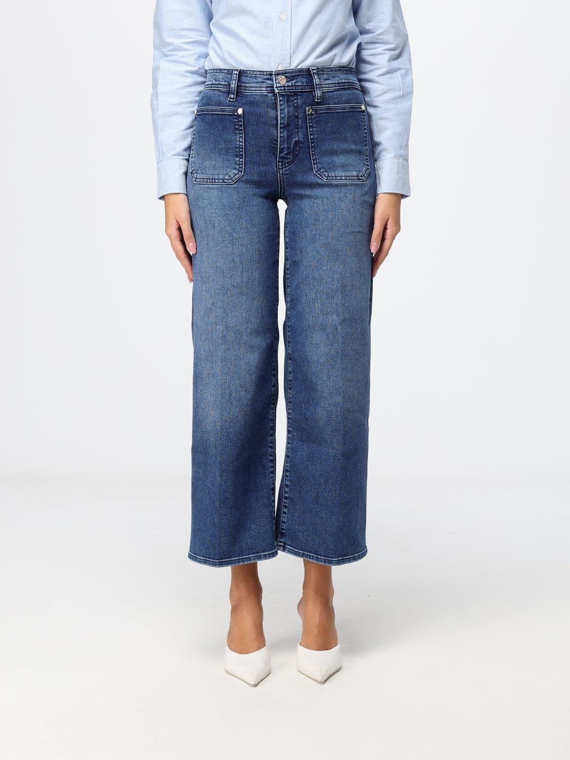 Frame Le Slim Palazzo High-Waisted Cropped Wide-Leg Denim Jeans