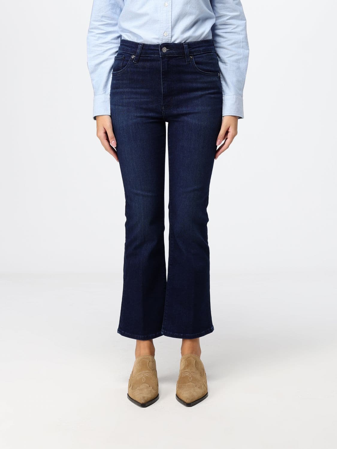 Frame The Reboot High-Waisted Cropped Flared Stretch-Denim Jeans
