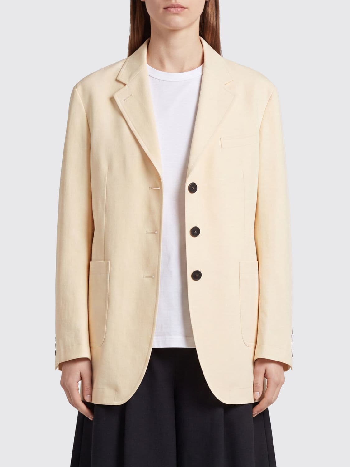 Studio Nicholson Single-Breasted Linen-Blend Blazer with Patch Pockets