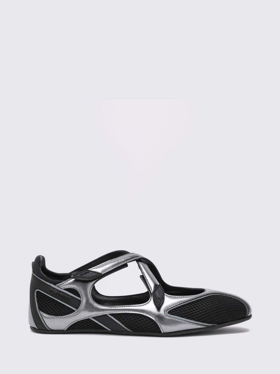 The Attico Floor 01 Bicolor Mesh Mary Jane Flats with Velcro Strap