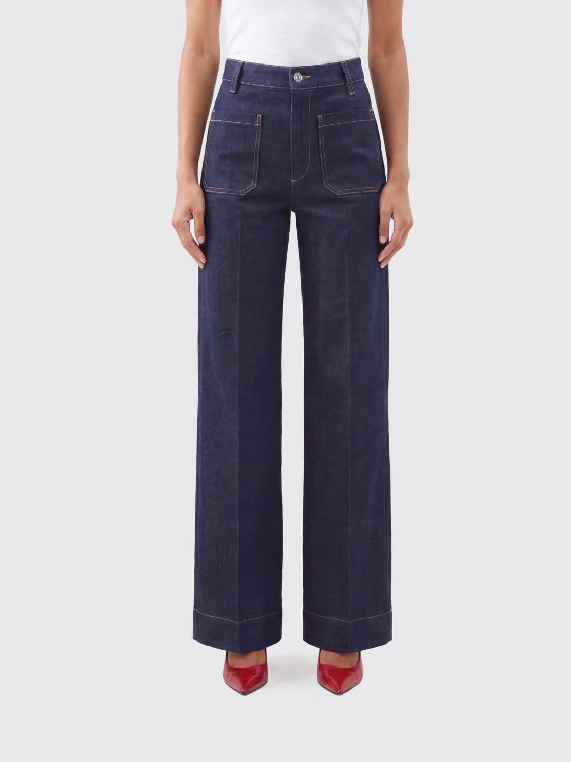 Victoria Victoria Beckham Alina Wide-Leg High-Waisted Denim Jeans · 28