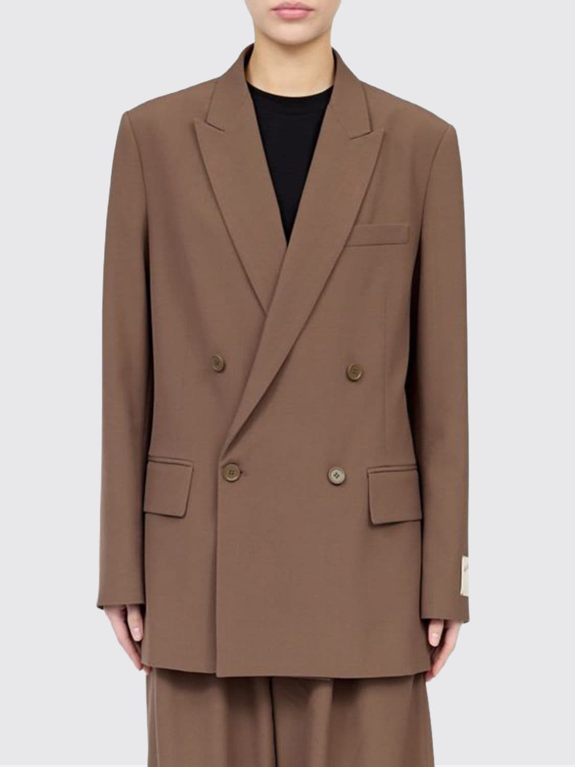 Mm6 Maison Margiela Cropped Double-Breasted Wool-Blend Blazer