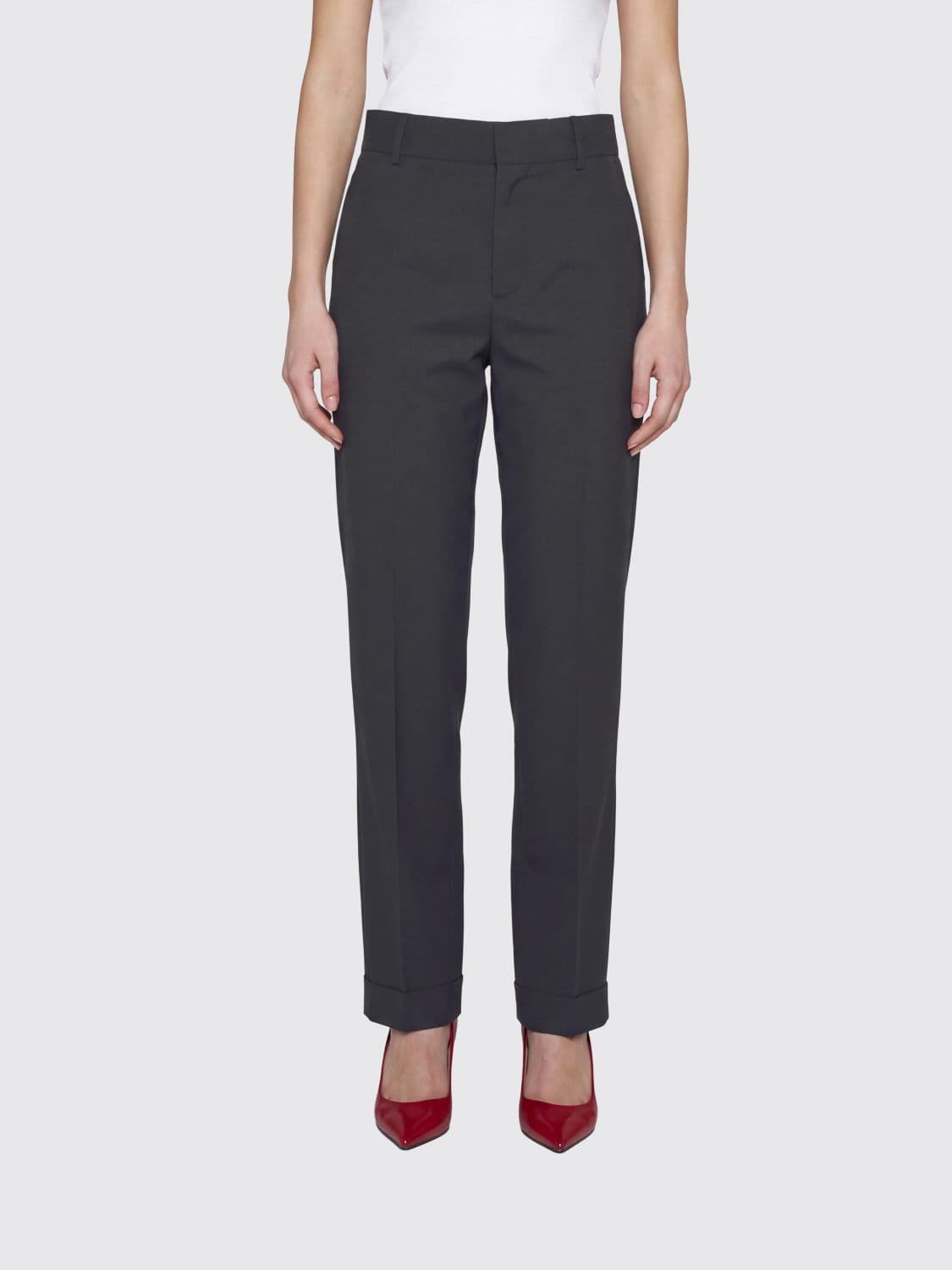 Dsquared2 High-Waisted Slim Fit Tailored Trousers in Wool-Blend