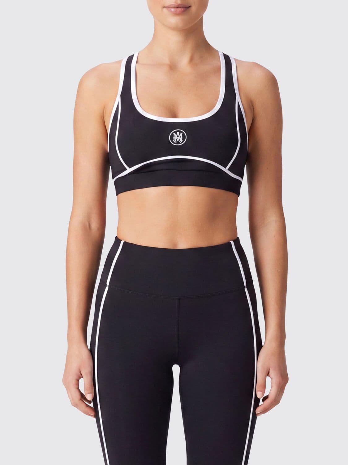 Amiri Cropped Sports Top in Technical Fabric with Criss-Cross Straps