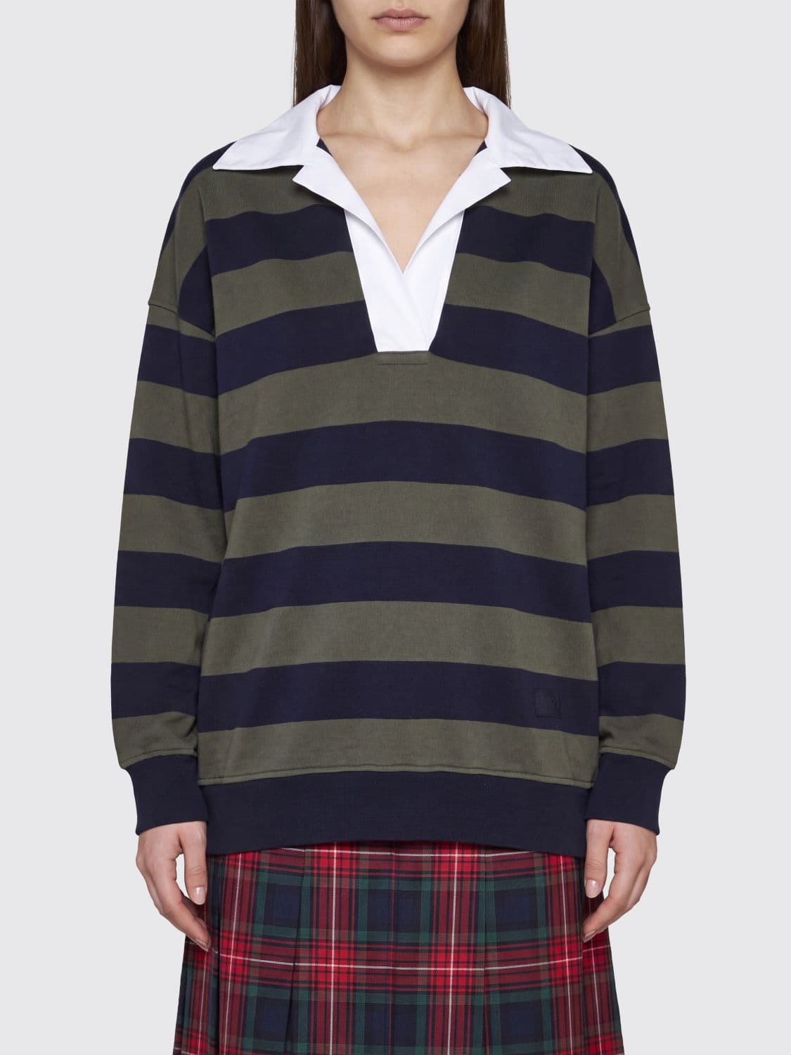 N° 21 Relaxed Fit Striped Long-Sleeved Cotton-Blend Polo