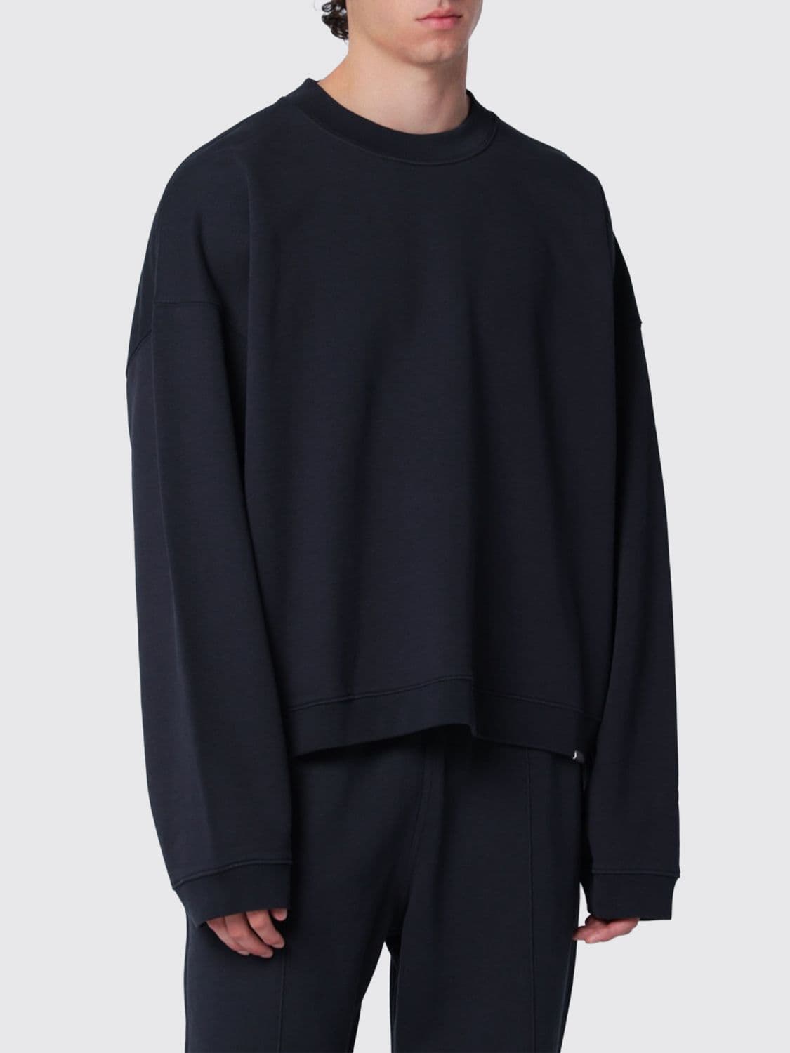 Represent Relaxed Fit Crewneck Jumper in Cotton with Dropped Shoulders