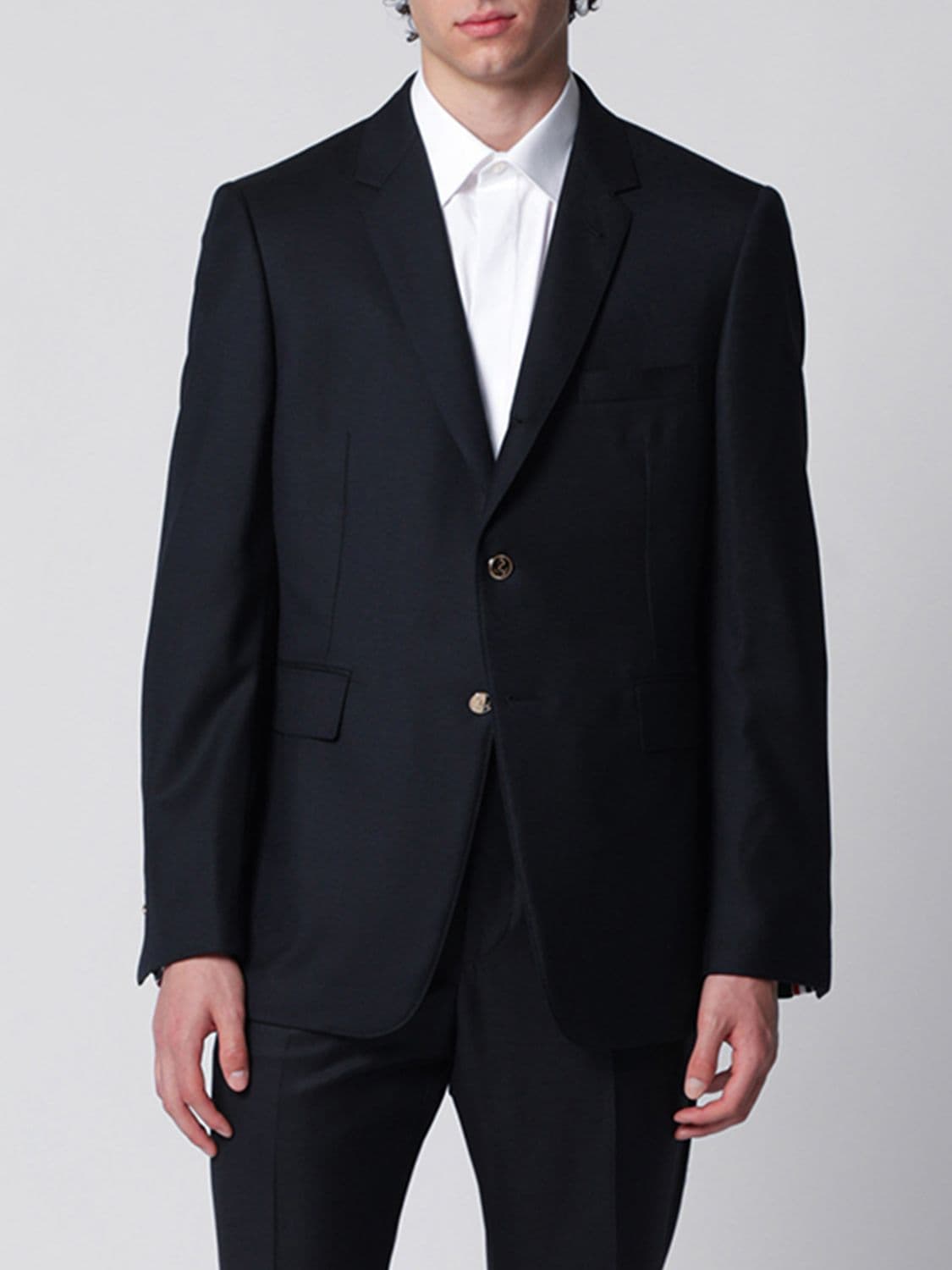Thom Browne Single-Breasted Wool Blazer with 4-Bar Stripe