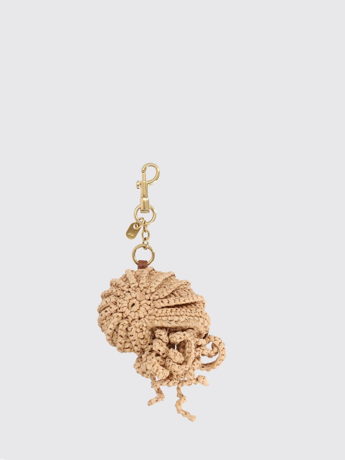 Anya Hindmarch Crochet Raffia Shell Keychain with Charm · OS