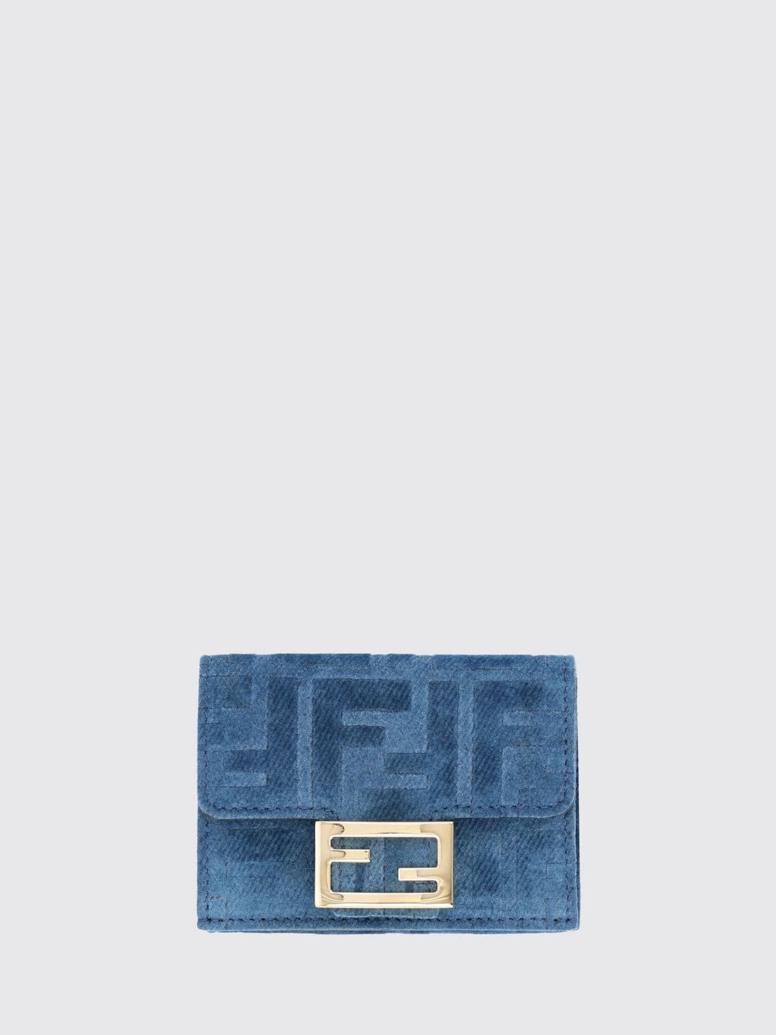 Fendi Bifold Wallet in Velvet with All-Over FF Jacquard Motif