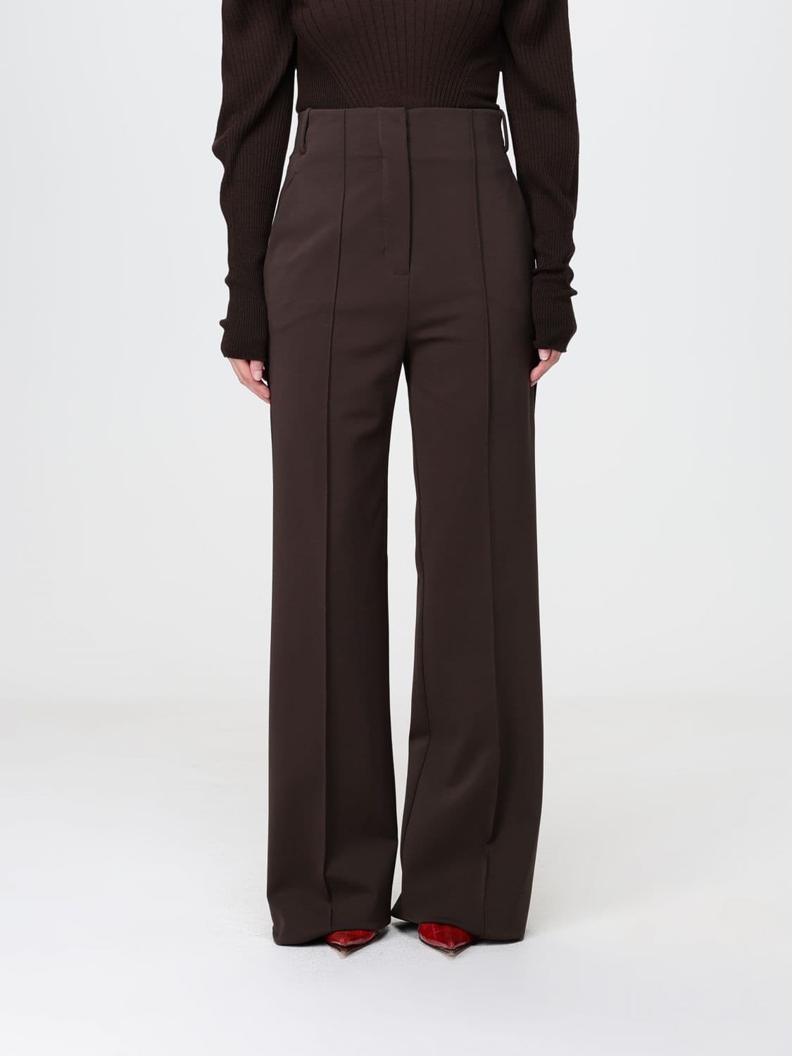 Sportmax High-Waisted Straight-Leg Crêpe Trousers