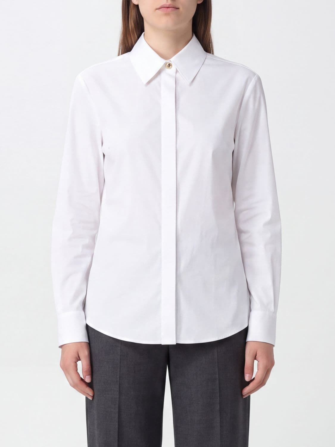 Sportmax Slim Fit Cotton Shirt with Concealed Placket