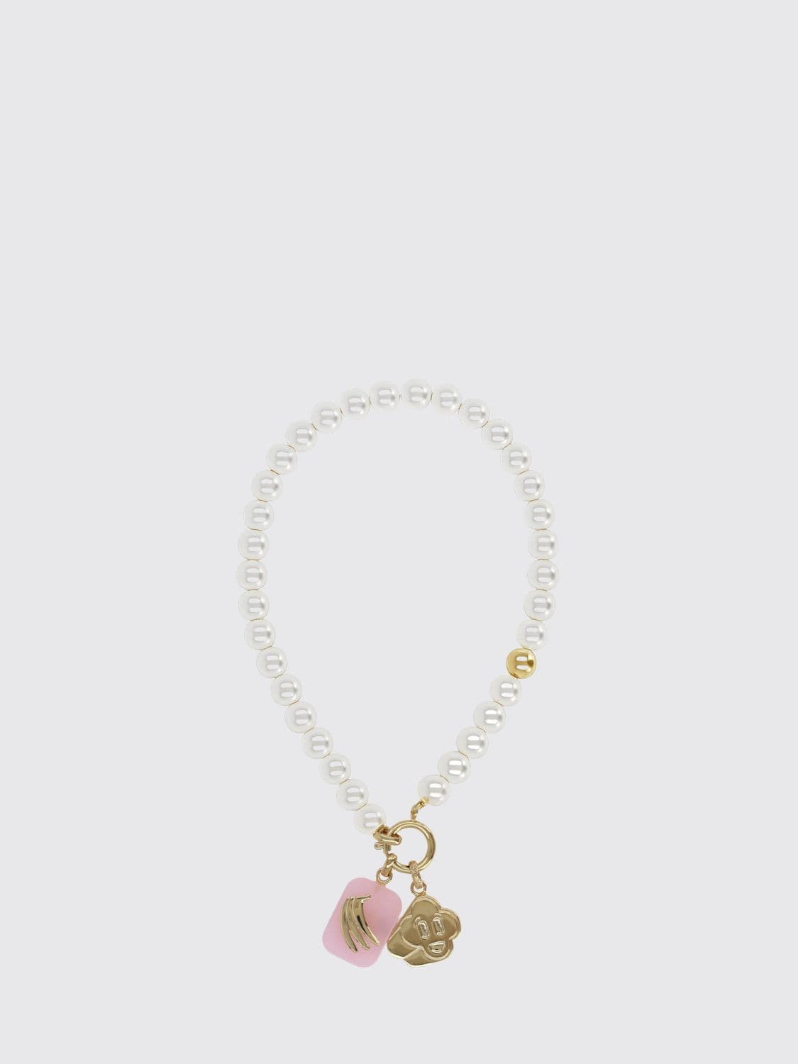 Casablanca Freshwater Pearl Choker Necklace with Gold-Plated Charms