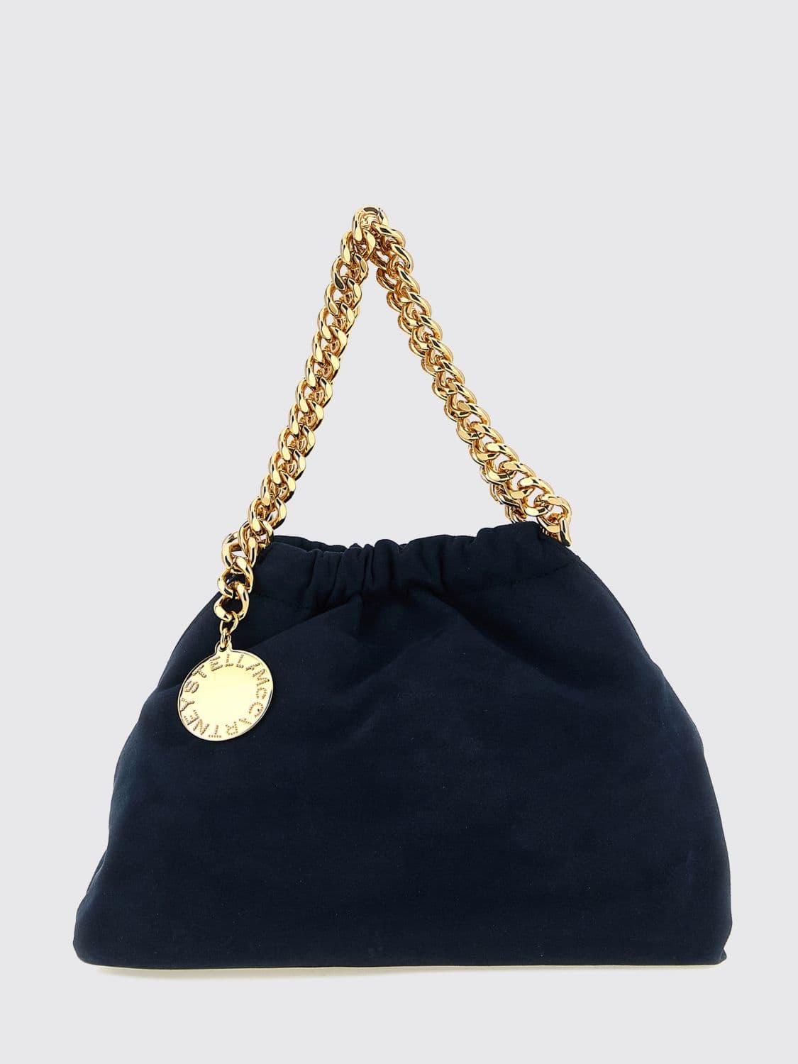 Stella Mccartney Faux Suede Mini Bag with Chain Handle and Charm · OS