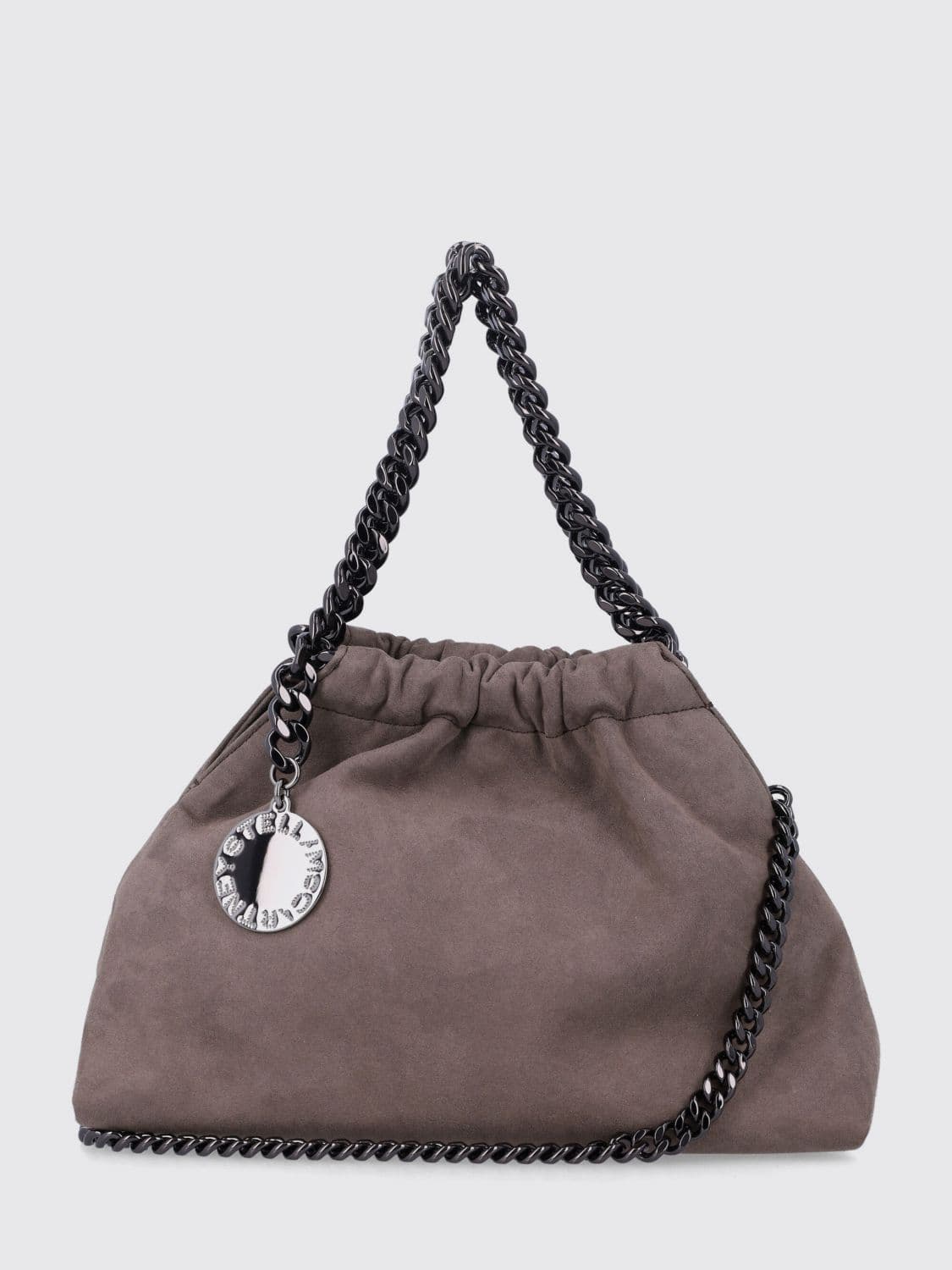 Stella Mccartney Faux Suede Mini Bag with Chain Handle and Charm · OS