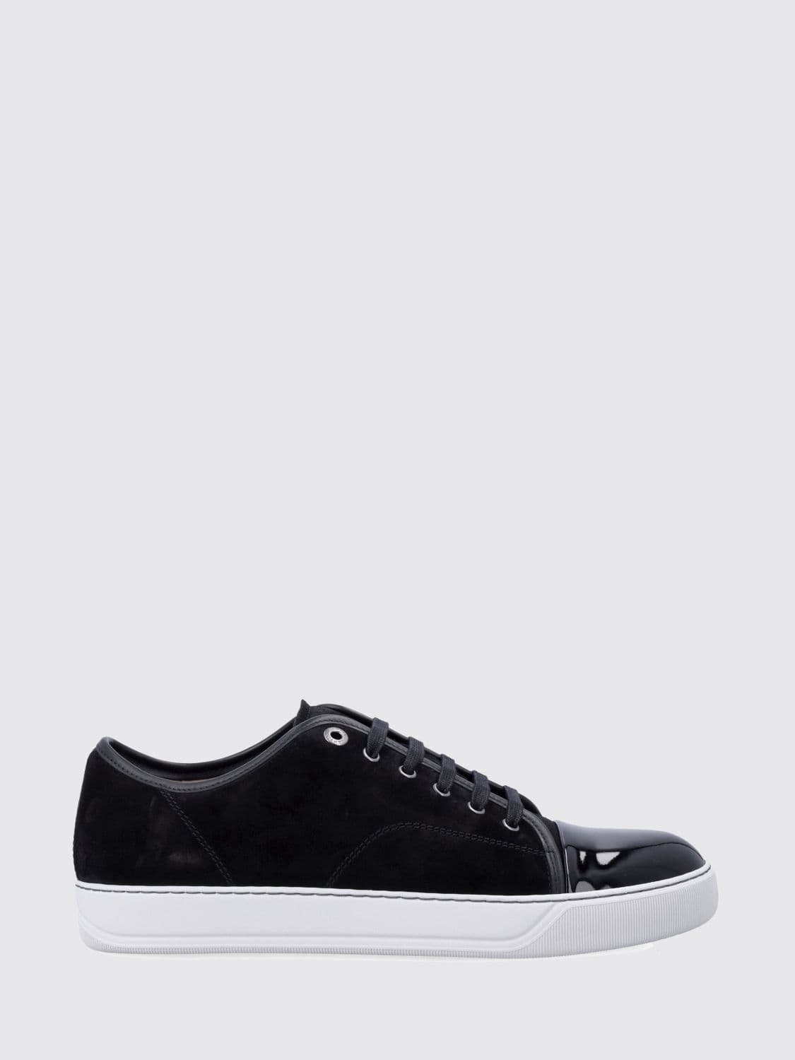 Lanvin DBB1 Suede Calf Leather Sneakers with Patent Leather Toe-Cap